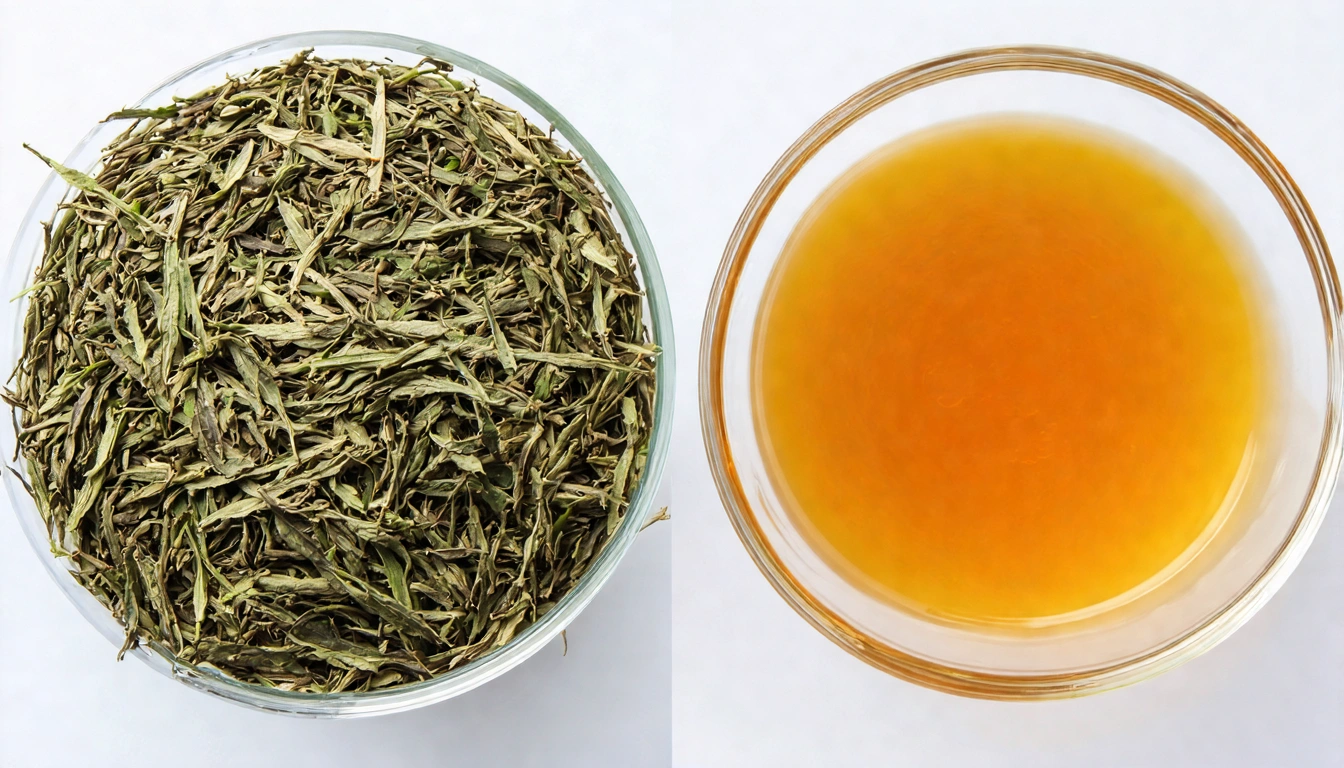 Side-by-side comparison of Dayuling and Shanlinxi tea, including dry leaf appearance, liquor color, and brewed leaf expansion