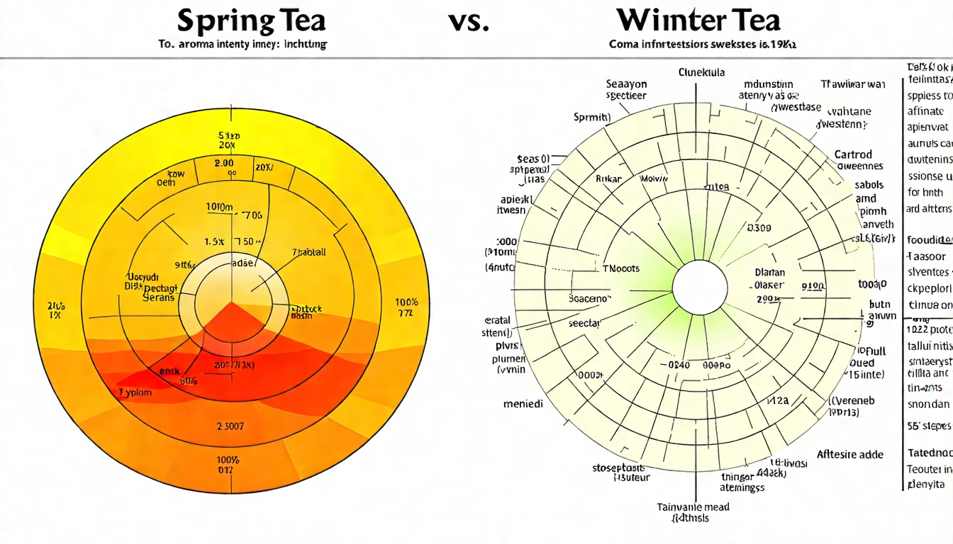 春茶與冬茶完整比較圖表,多個比較維度並排對比,包含香氣雷達圖和口感特徵對比