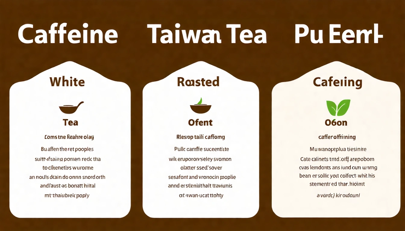 低咖啡因台灣茶款推薦清單,展示白茶、焙火烏龍、普洱茶等低咖啡因選擇及其特色